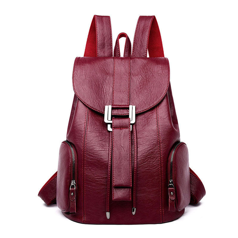 PU Leather European and American Style Ladies Backpack