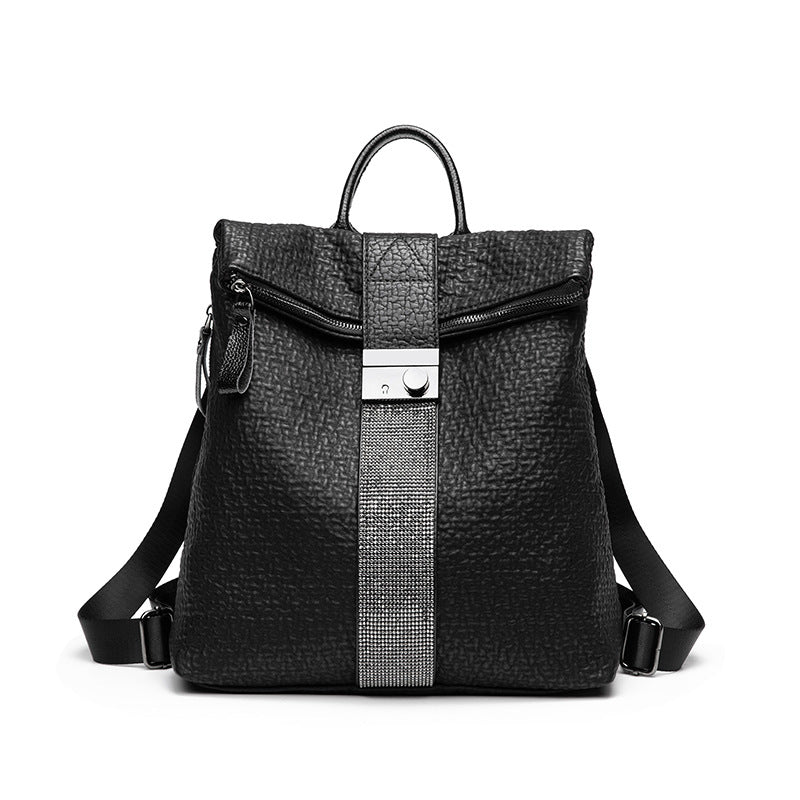 Lady's Leather Fashionable Backpack For Work Dating Shopping