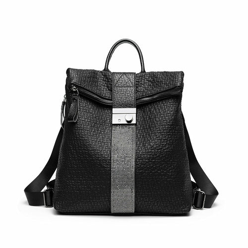 Lady's Leather Fashionable Backpack For Work Dating Shopping