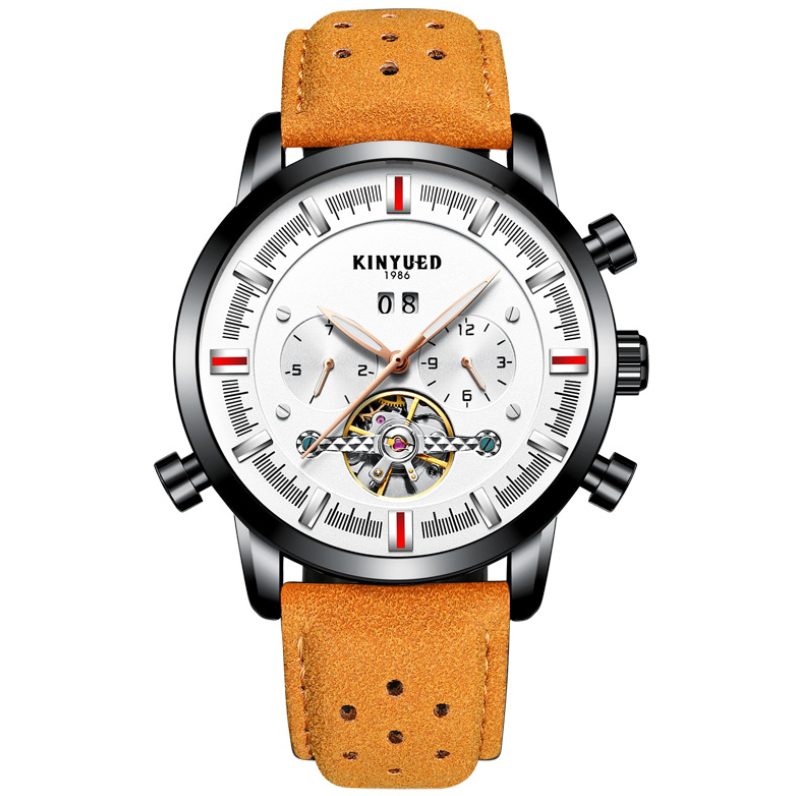 Leather Strap Watch With Large Dial For Men