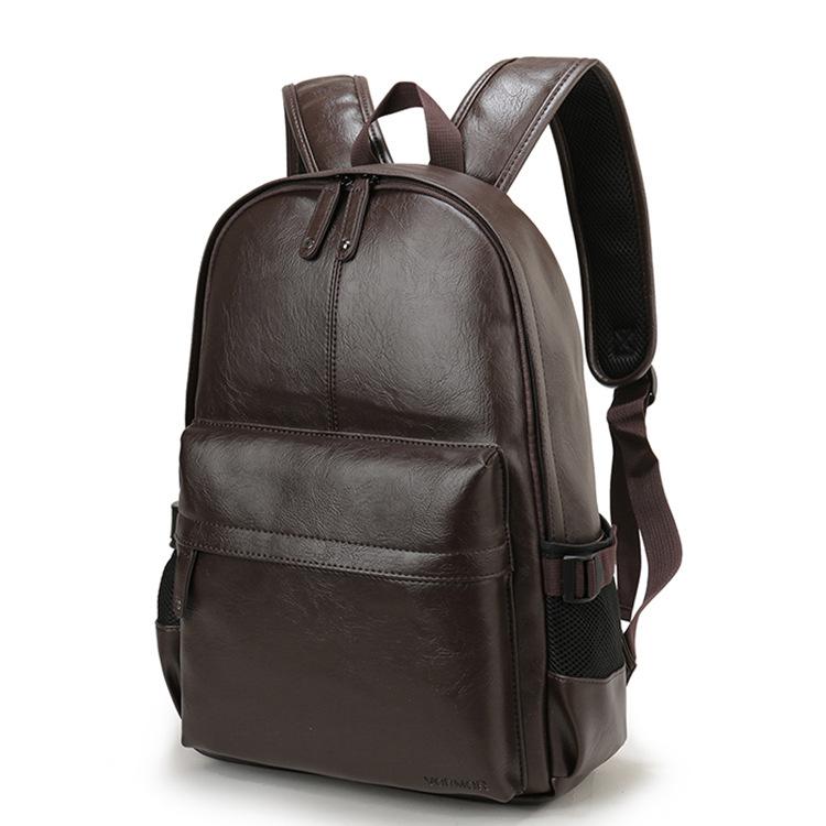Casual Leather Waterproof Travel Backpack For Men