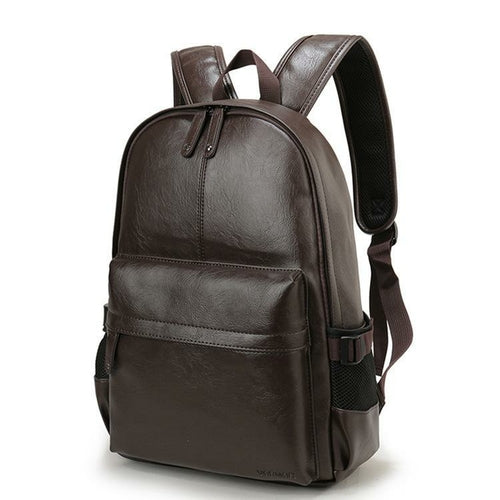 Casual Leather Waterproof Travel Backpack For Men