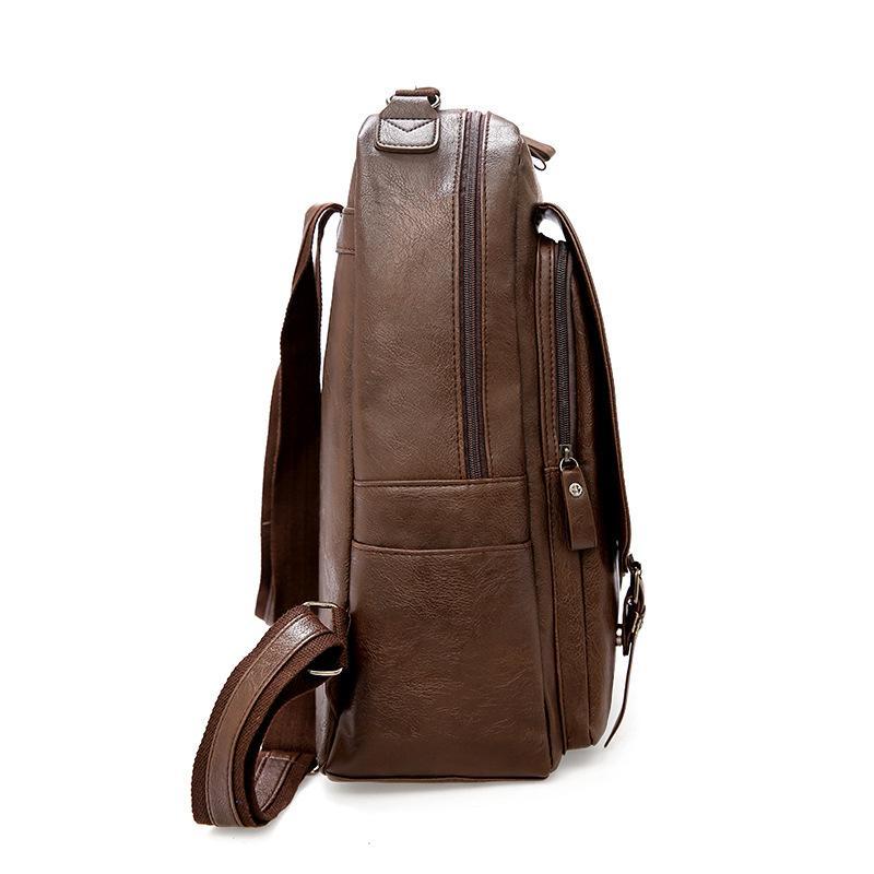 Elegant Casual PU Leather Backpack For Men