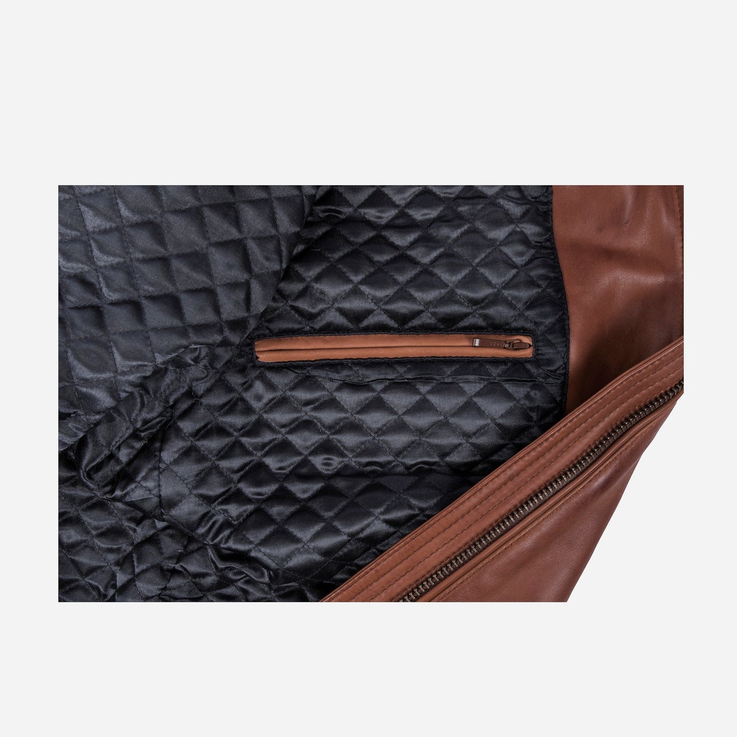 Burton Mandarin Collar Chestnut Brown Leather Jacket Outfit