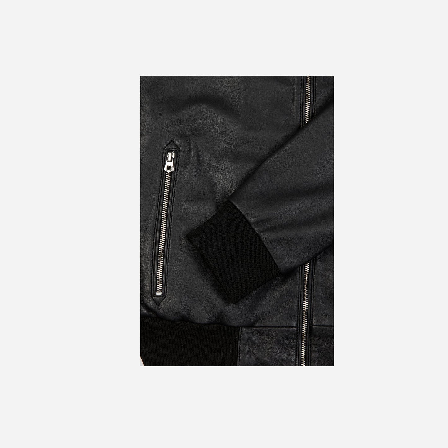 Reeves Mens Casual Black Leather Jacket