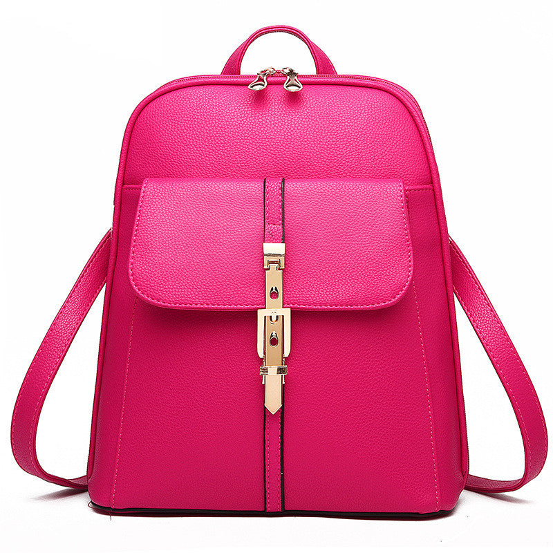 Fashion Casual Korean Style Ladies Leather Backpack