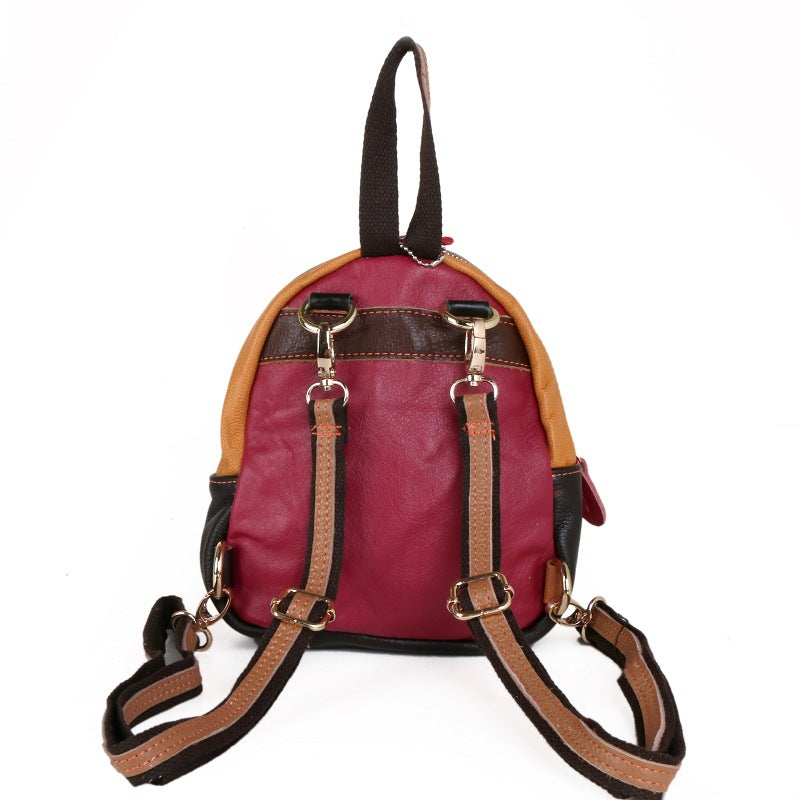 Woman's Leather Backpack With Small Cross-Slung