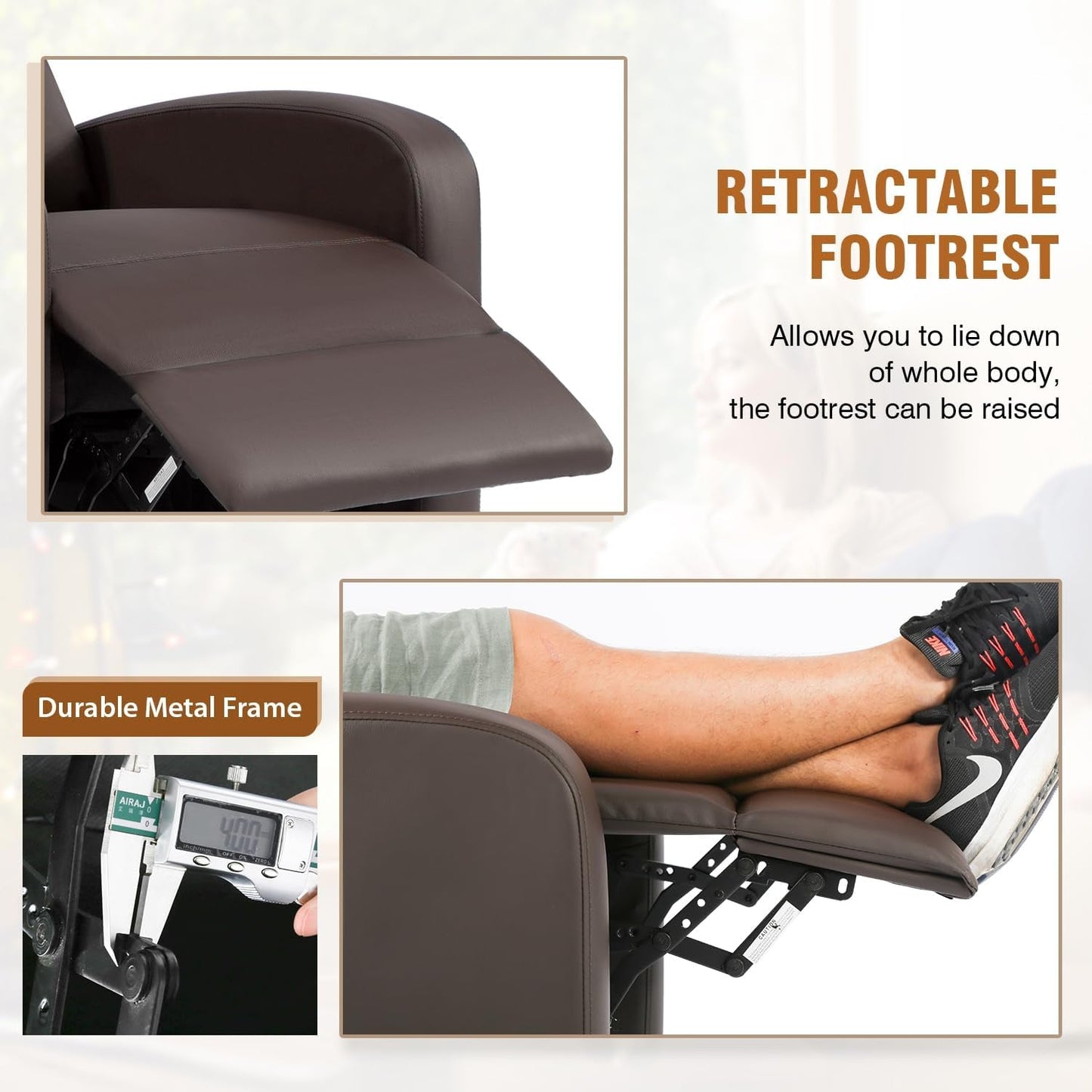 Recliner Chair Single Reclining Sofa Leather Chair Home Theater