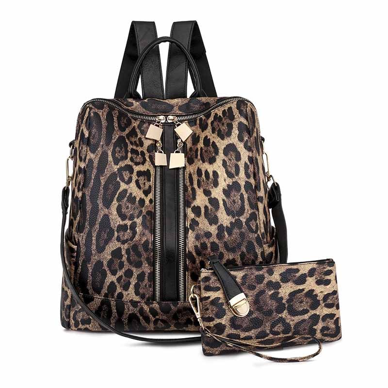 Fashionable Simple Women's Printed Leather Backpack