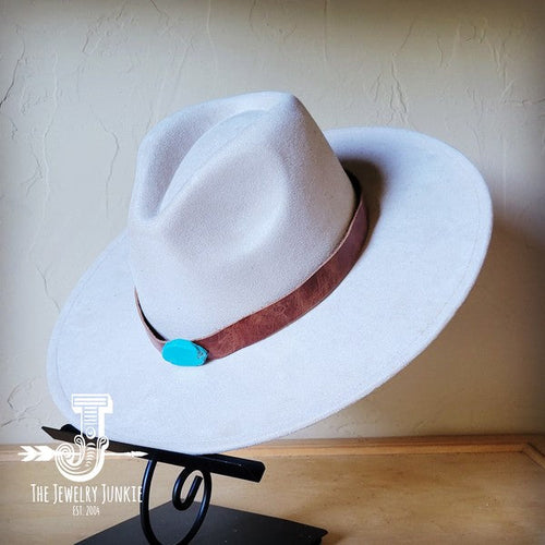 Cognac w/Turq Slab Leather Band Choice Hat