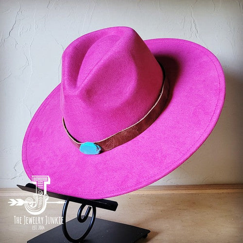 Cognac w/Turq Slab Leather Band Choice Hat