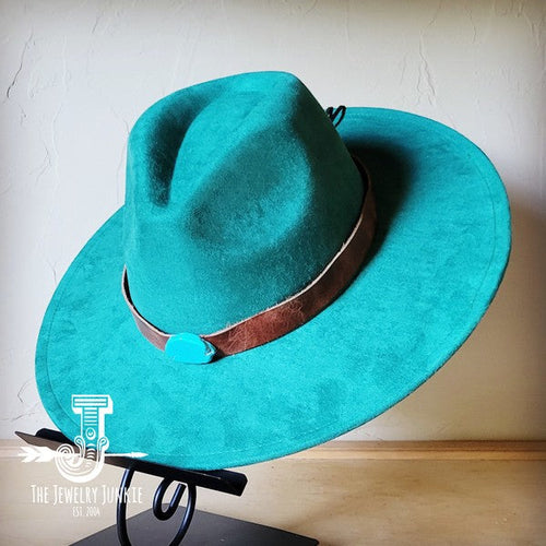 Cognac w/Turq Slab Leather Band Choice Hat