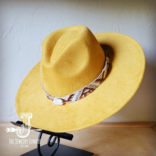 Gold Aztec Turq Slab Leather Band Choice Hat