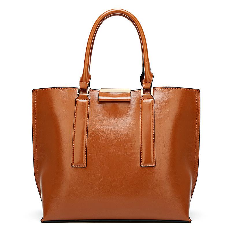 Large Oil Wax Leather Handbag For Women