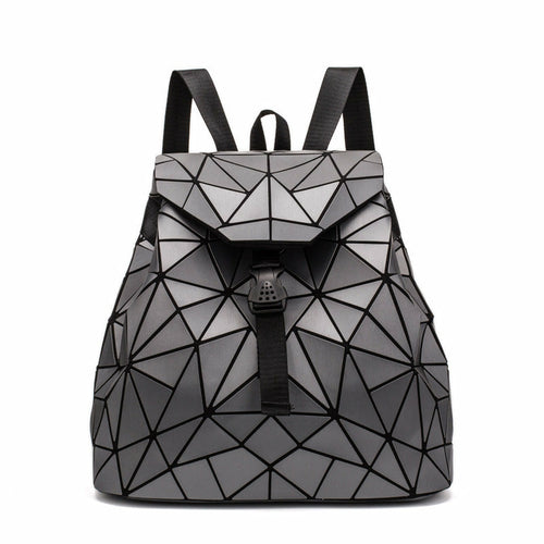PU Leather Ladies Fashion Geometric Backpack