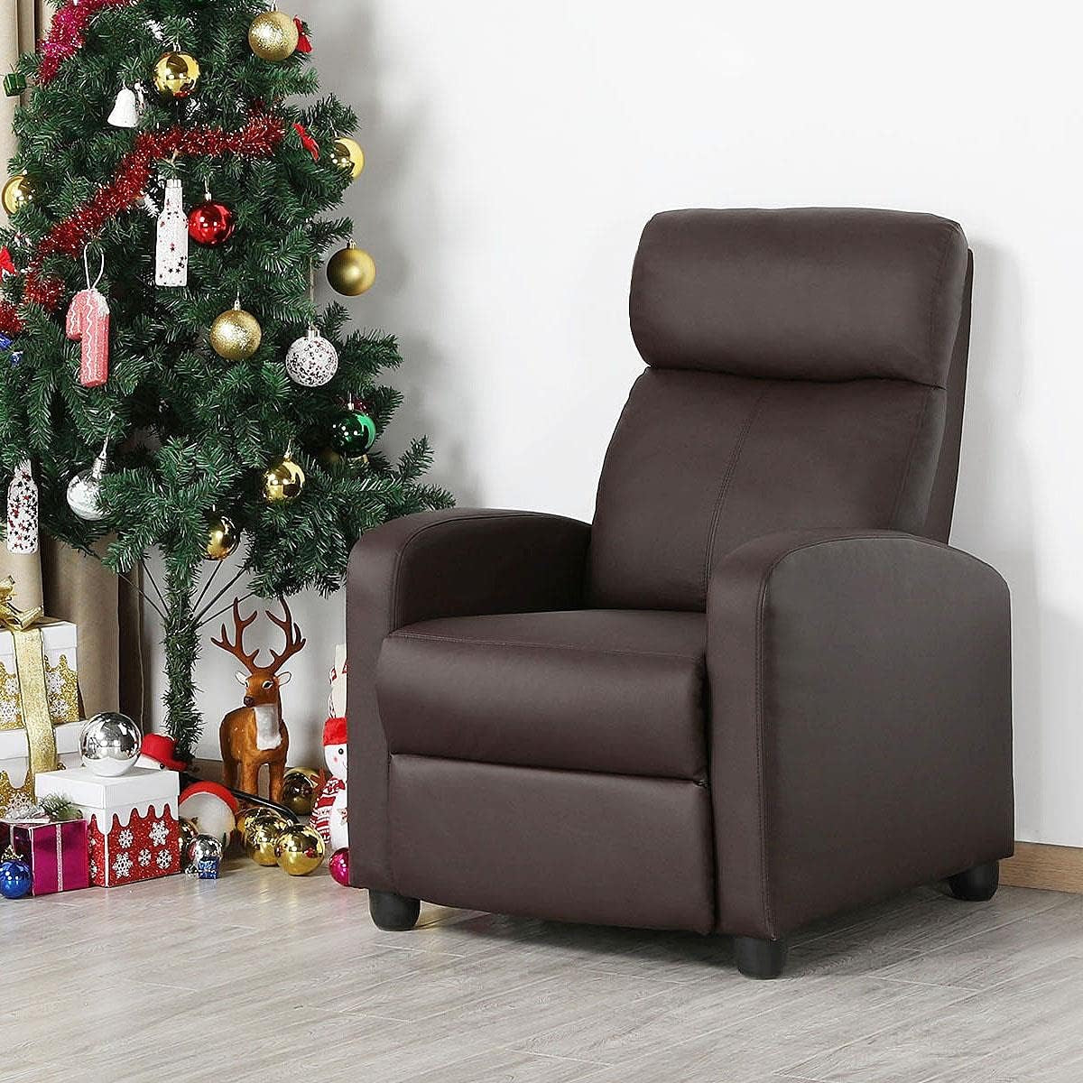 Recliner Chair Faux Leather Recliner Sofa Adjustable Modern Recliner