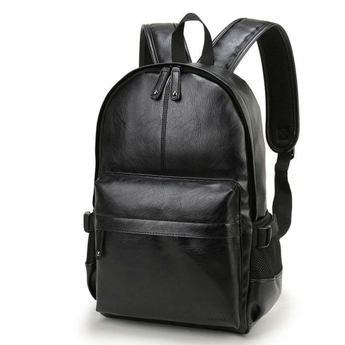 Casual Leather Waterproof Travel Backpack For Men