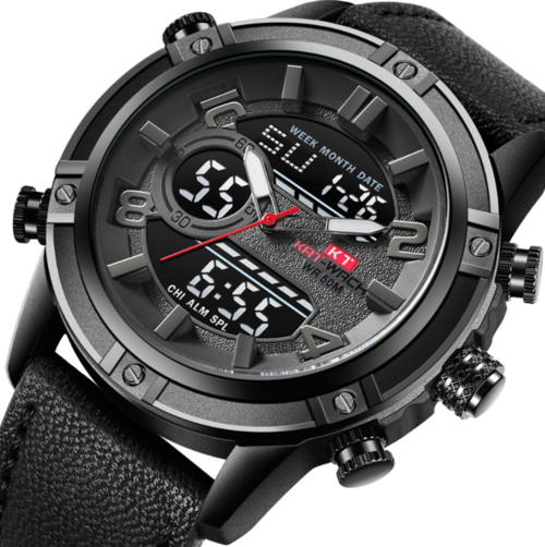 Sports Waterproof Leather Band Quartz Watch For Men