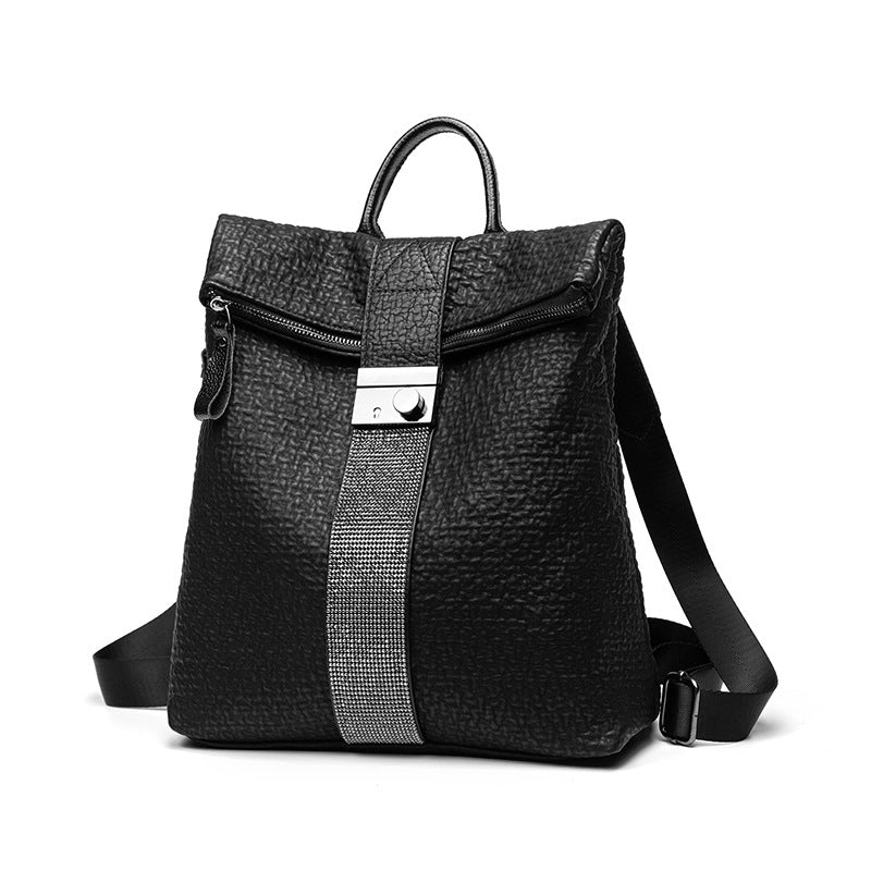 Lady's Leather Fashionable Backpack For Work Dating Shopping