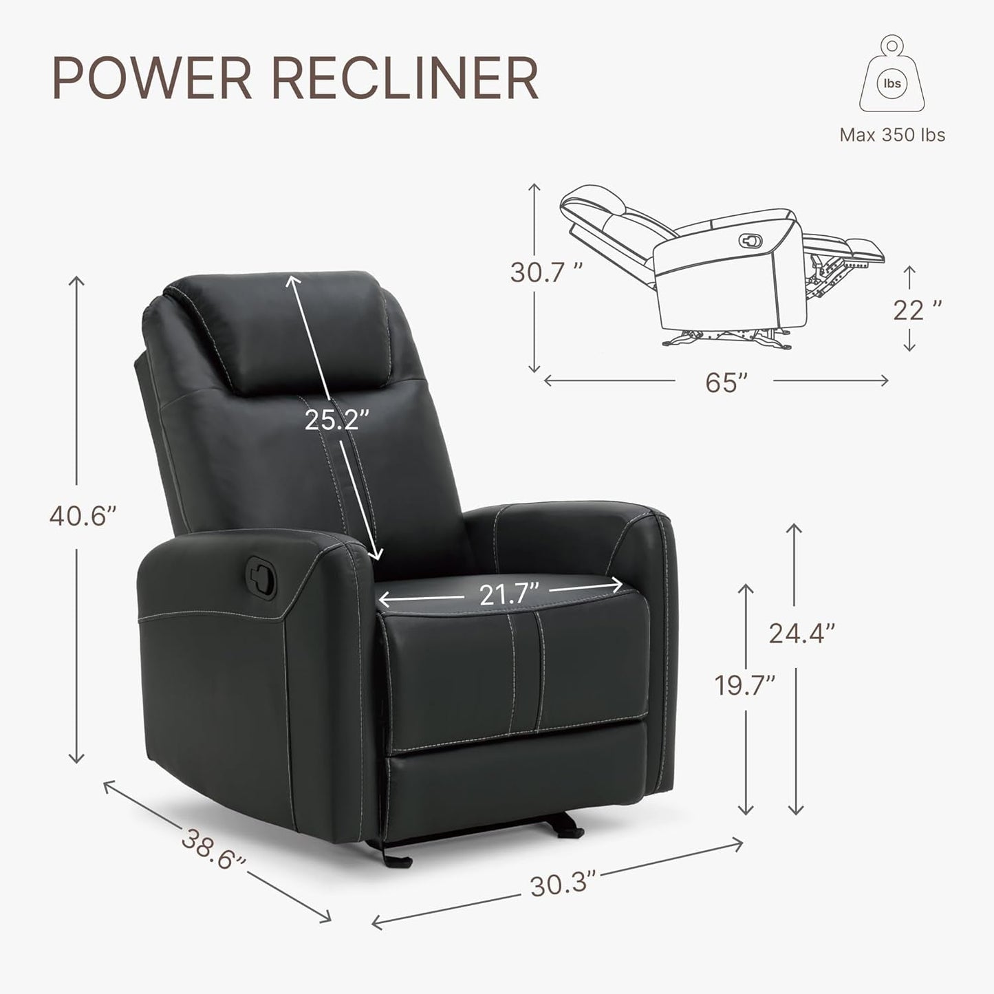 Leather Recliner Chair Faux Reclining Sofa Lazy Boy Glider Rocking