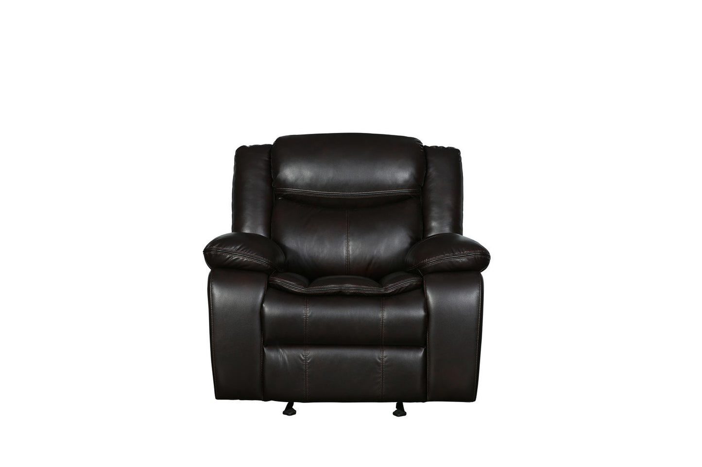 Modern Soft Brown Faux Leather Reclining Sofa