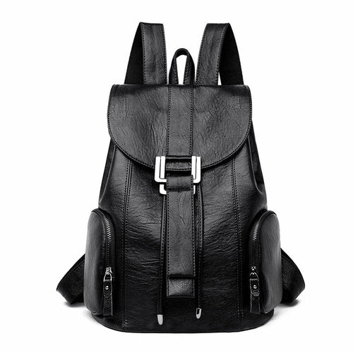 PU Leather European and American Style Ladies Backpack
