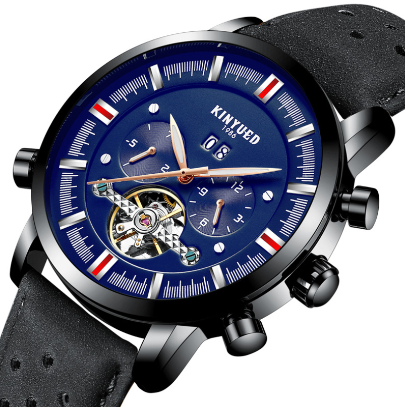 Leather Strap Watch With Large Dial For Men