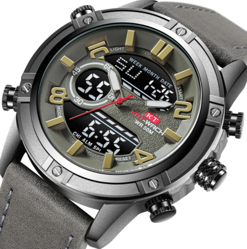 Sports Waterproof Leather Band Quartz Watch For Men