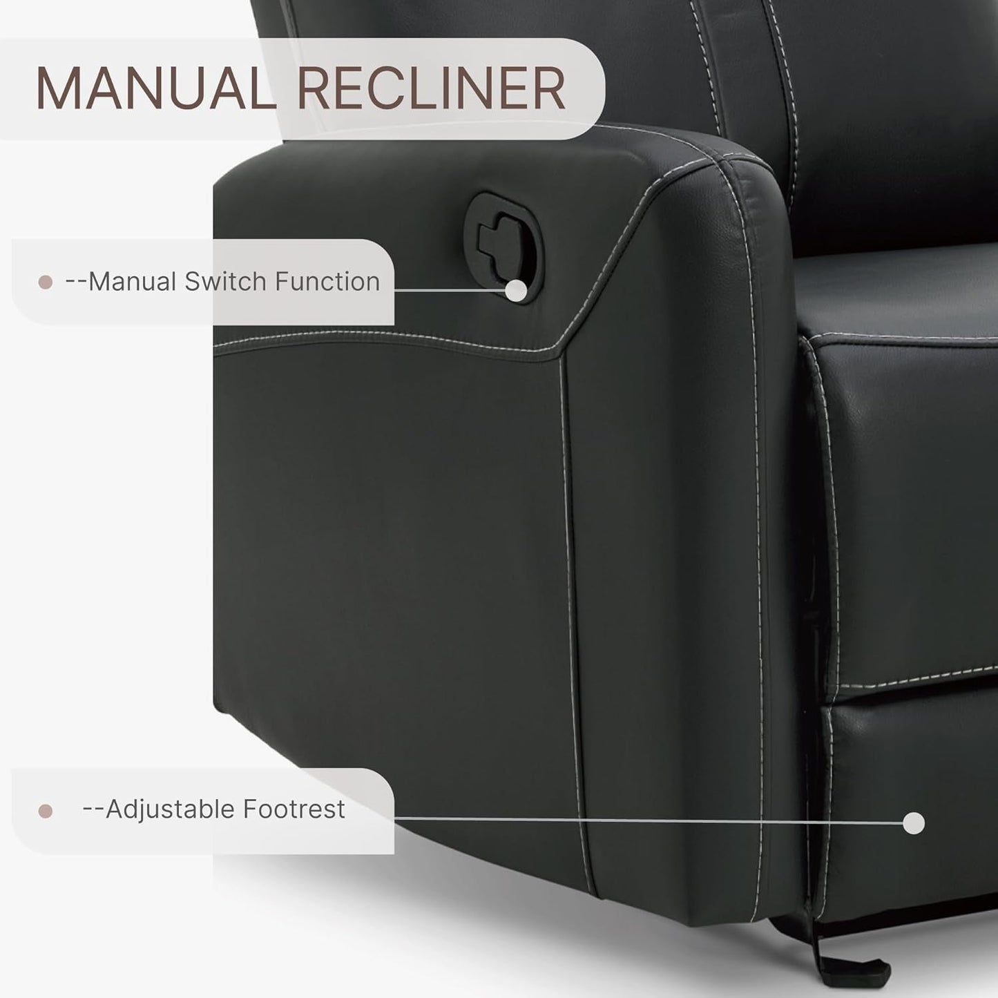 Leather Recliner Chair Faux Reclining Sofa Lazy Boy Glider Rocking
