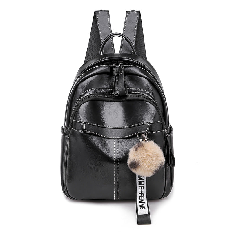 Fashion Simple Soft Leather Travel Backpack