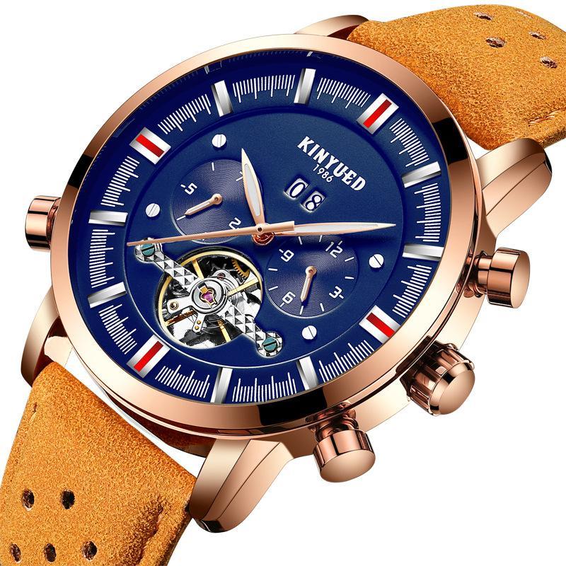 Leather Strap Watch With Large Dial For Men
