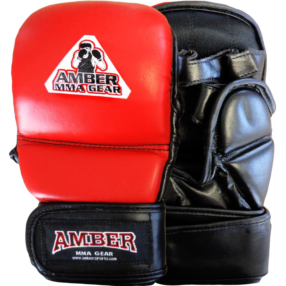 MMA Safety Training Gloves, Premium Leather, Shock Absorbing Foam,