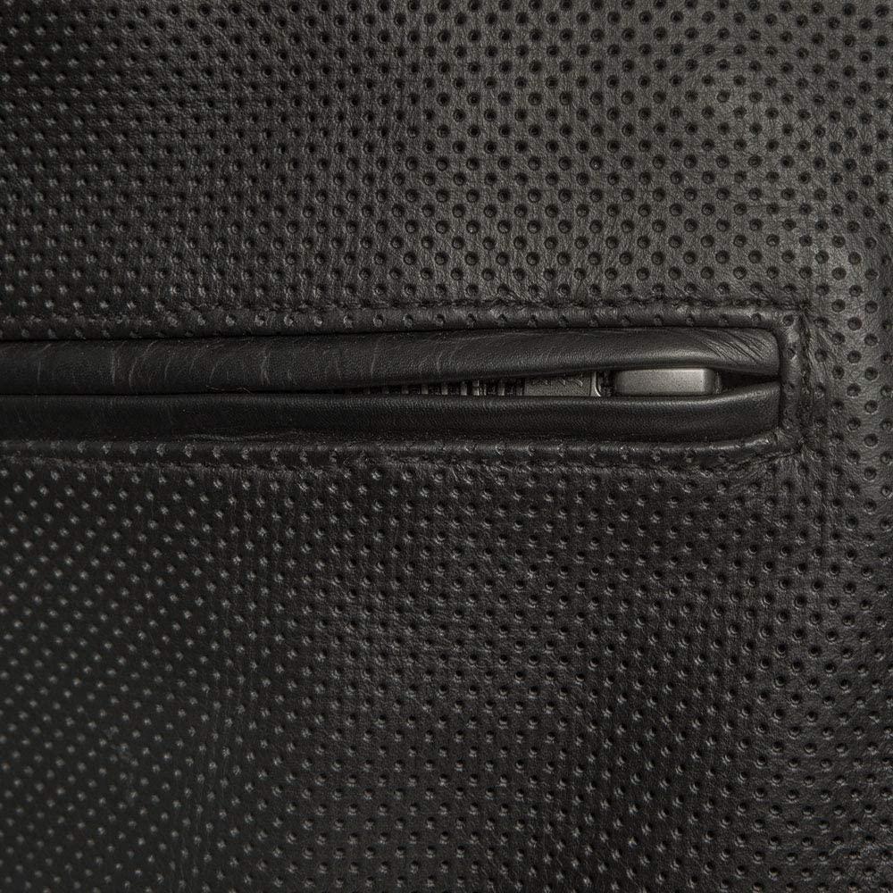 First MFG Co. Turbine Mens Black Real Cowhide Perforated Leather Motorcycle Jacket