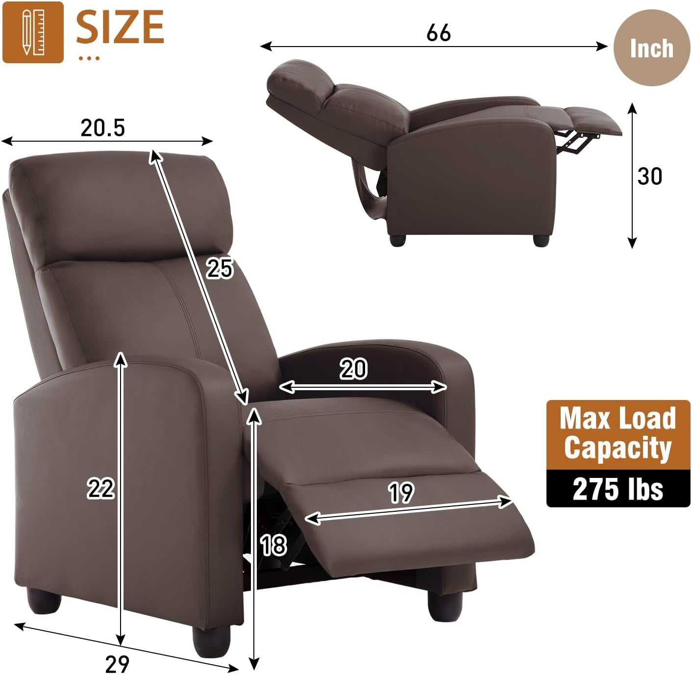 Recliner Chair Single Reclining Sofa Leather Chair Home Theater