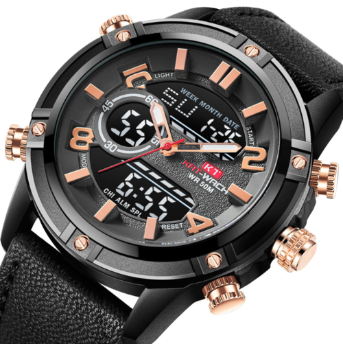 Sports Waterproof Leather Band Quartz Watch For Men