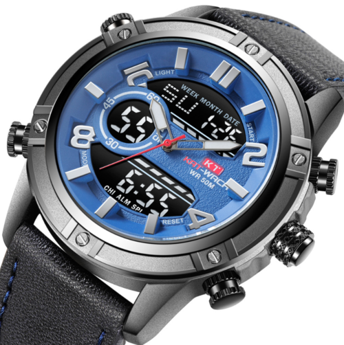 Sports Waterproof Leather Band Quartz Watch For Men
