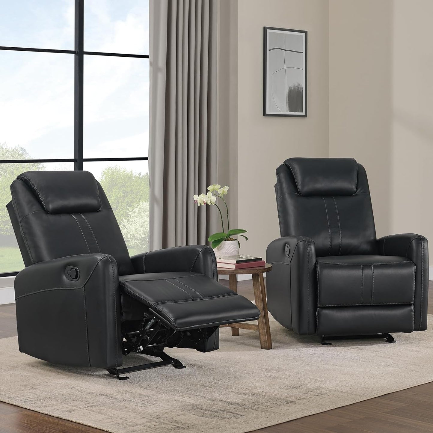 Leather Recliner Chair Faux Reclining Sofa Lazy Boy Glider Rocking