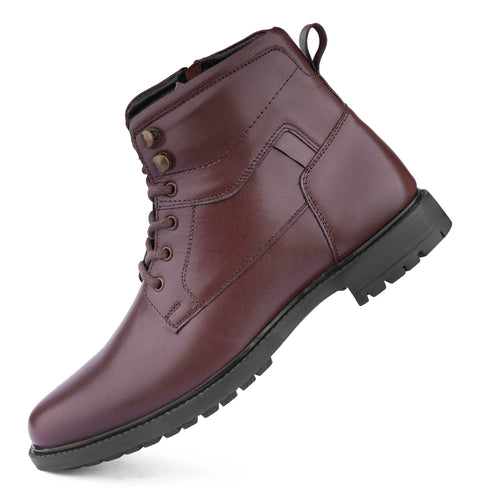 Handcrafted Italian Leather High Ankle Boots For Men (Size-UK-7)