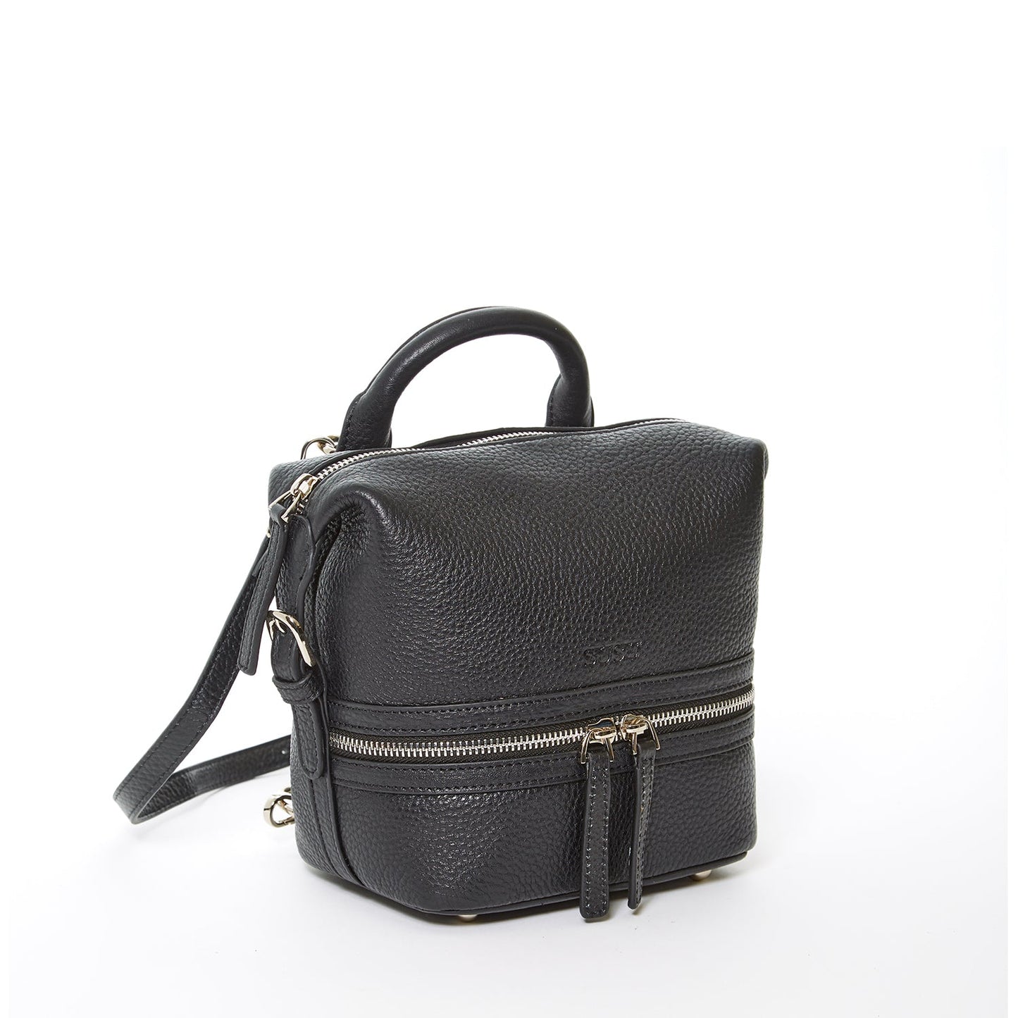 SUSU The Ashley Black Leather Backpack Purse