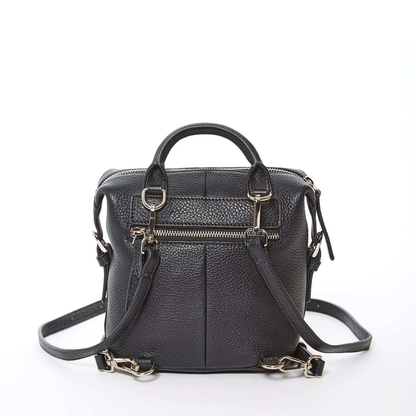 SUSU The Ashley Black Leather Backpack Purse