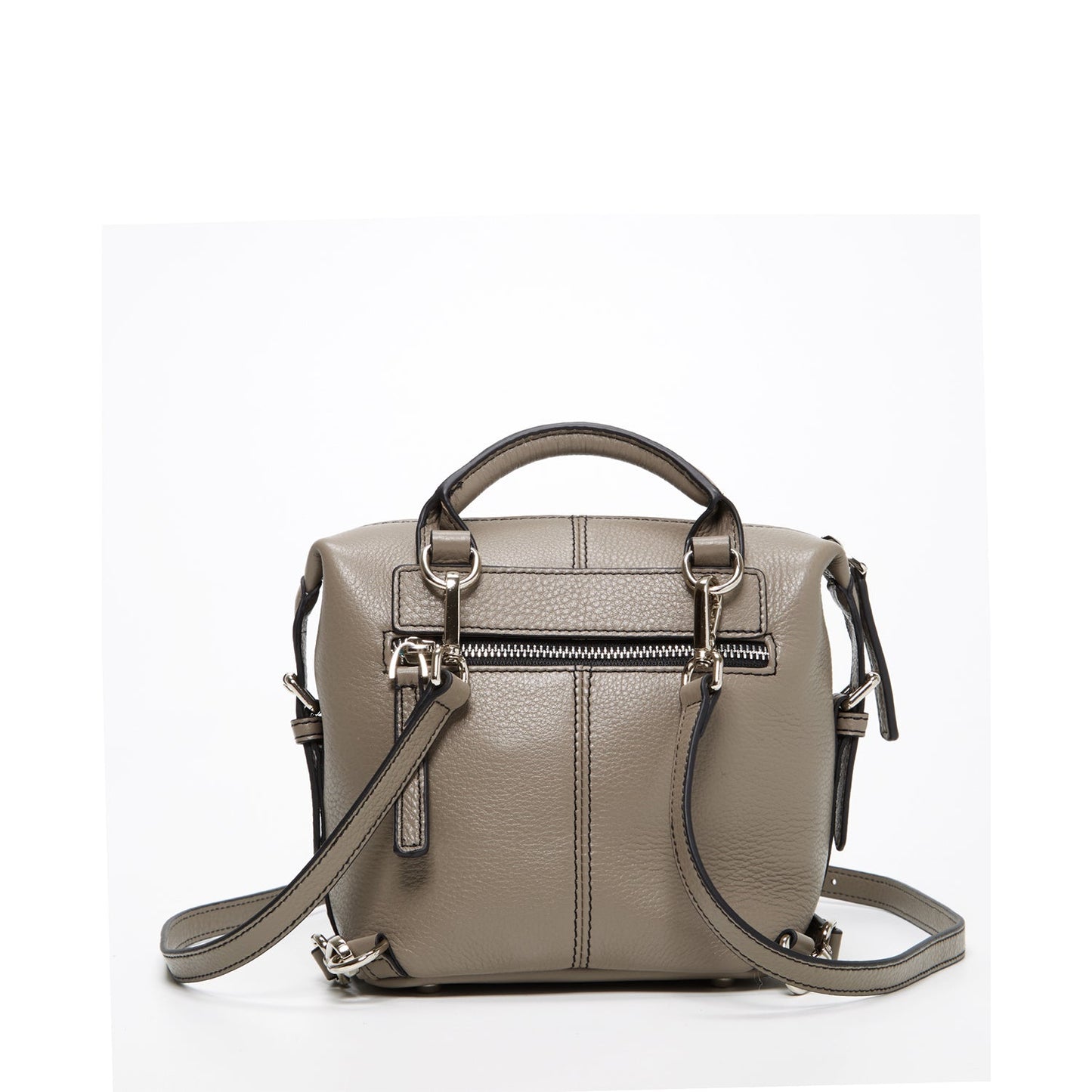 SUSU The Ashley Gray Leather Backpack Purse