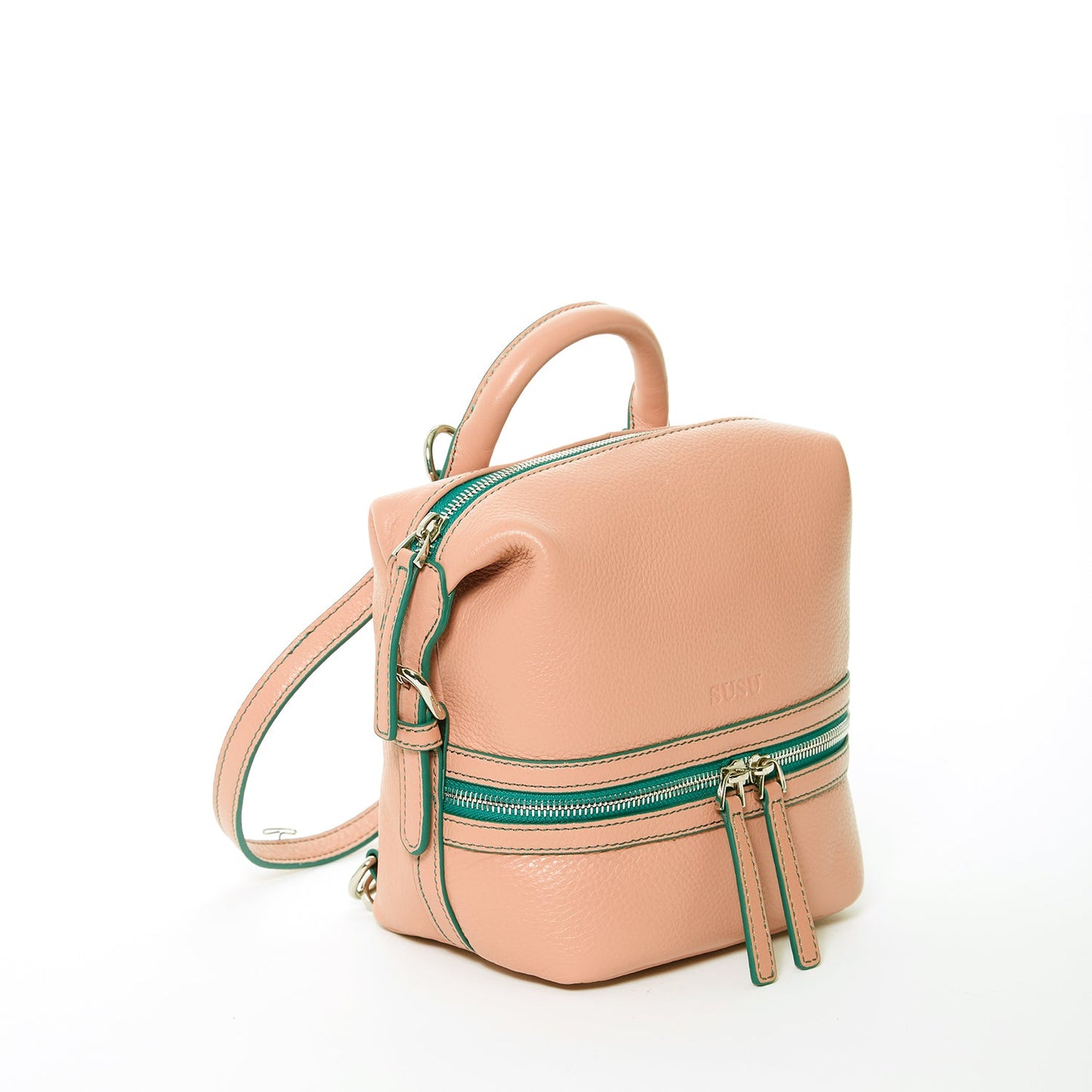 SUSU The Ashley Pink Leather Backpack Purse