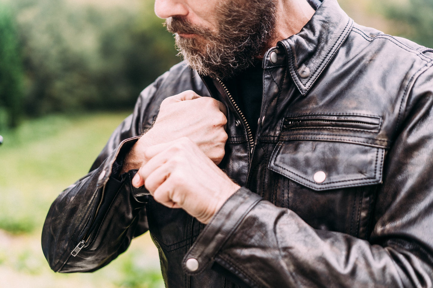 Villain Men's Black Cow Dutch Leather Motorcycle Jacket By First MFG Co.