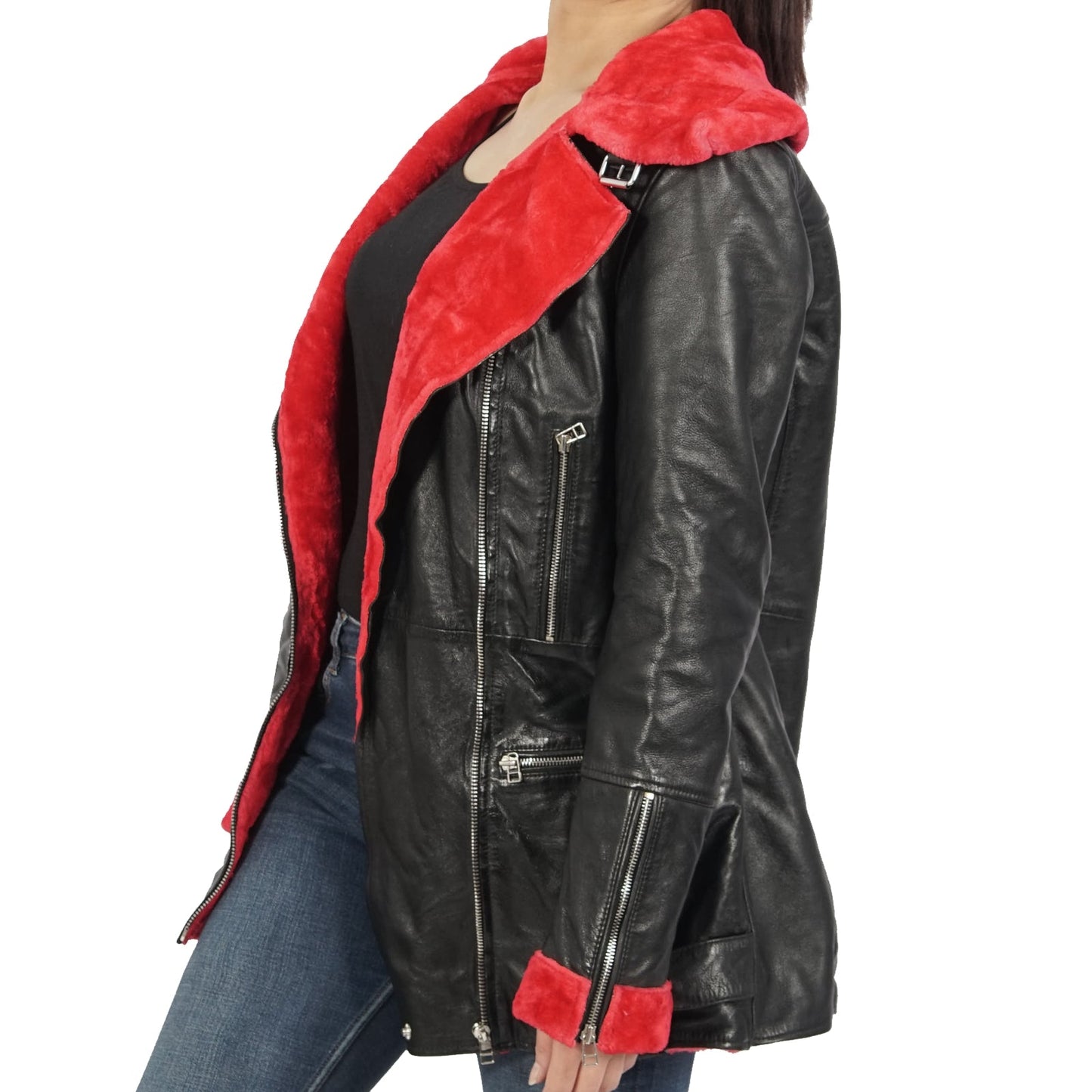 Elenore Ladies Long Leather Coat
