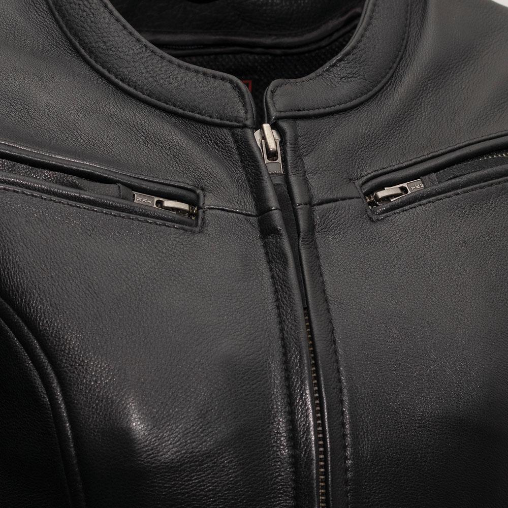 First MFG Speed Queen Women's Naked Cowhide Leather Motorcycle Jacket