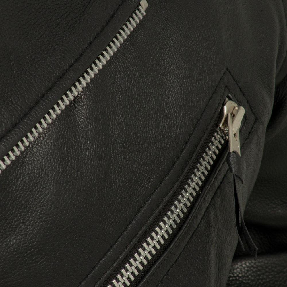 First MFG Co. Fillmore Mens Black Motorcycle Leather Jacket