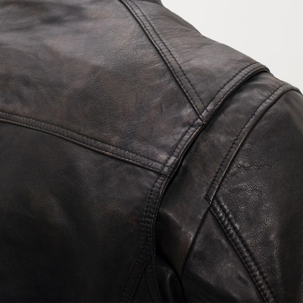 Hipster Mens Real Sheep Dutch Motorcycle Leather Jacket By First MFG Co.