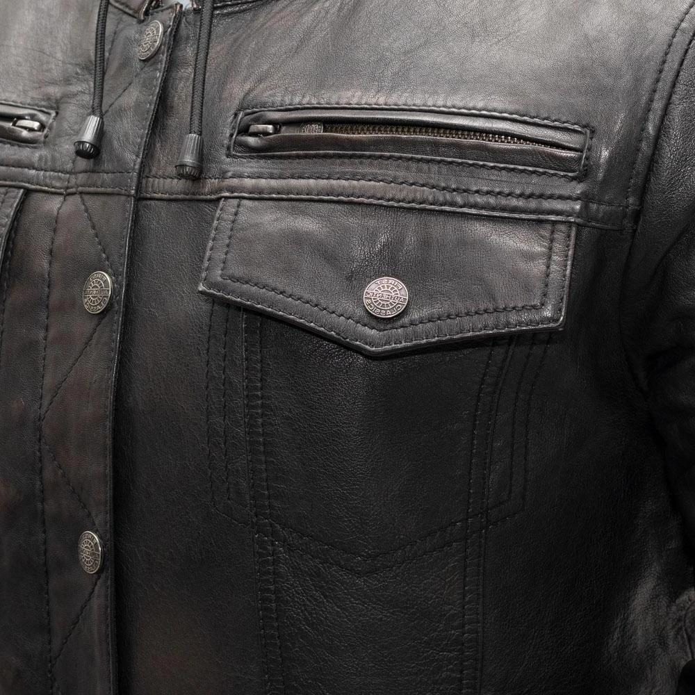 Combo Mens Sheepskin Leather Motorcycle Jacket