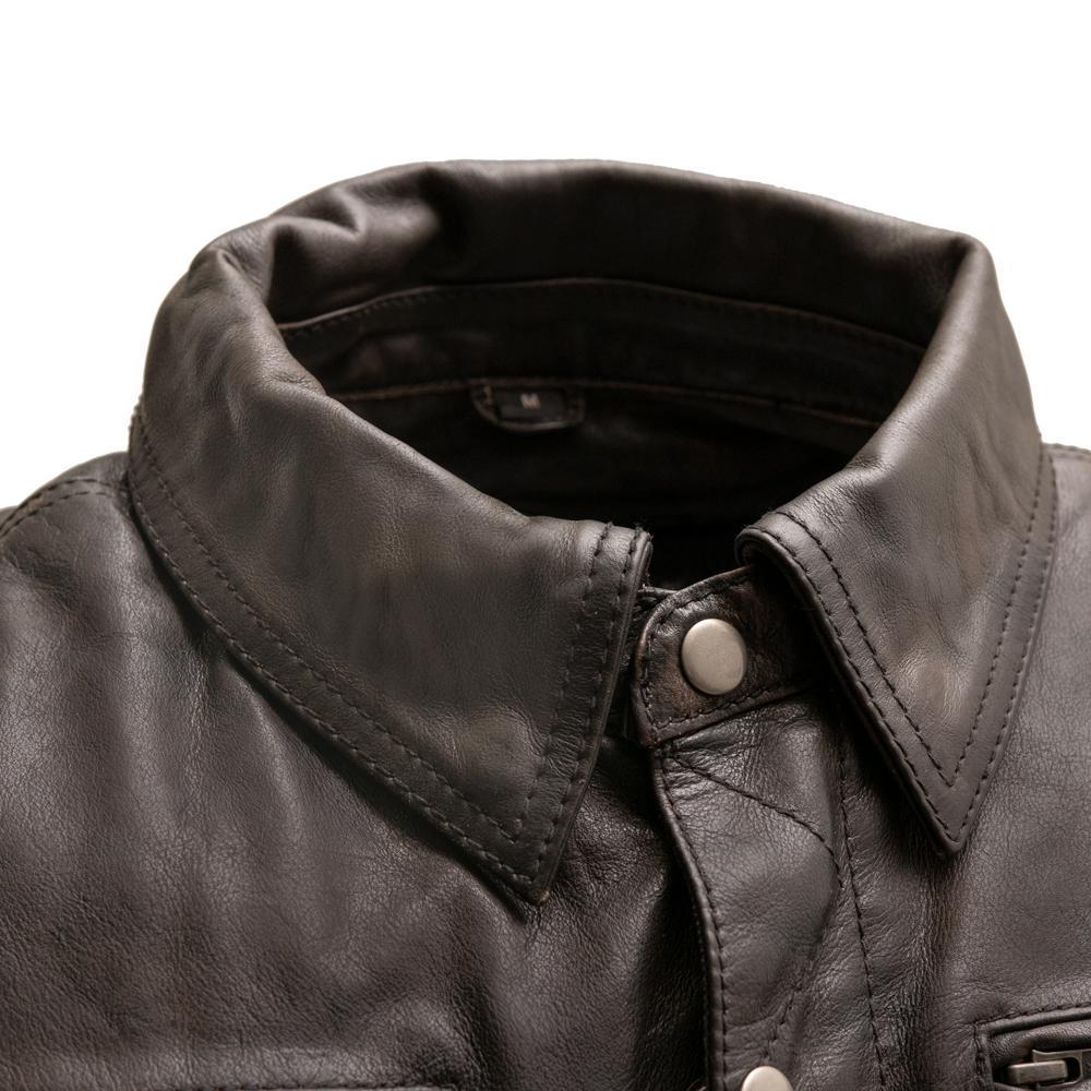Villain Men's Black Cow Dutch Leather Motorcycle Jacket By First MFG Co.