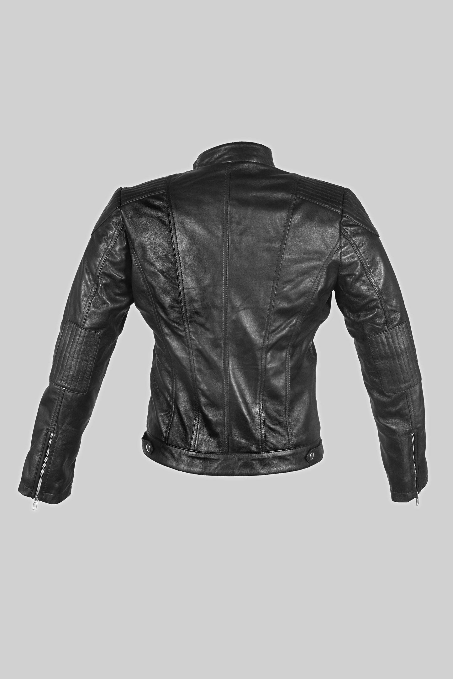 Classic Black Real Lambskin Leather Biker Jacket